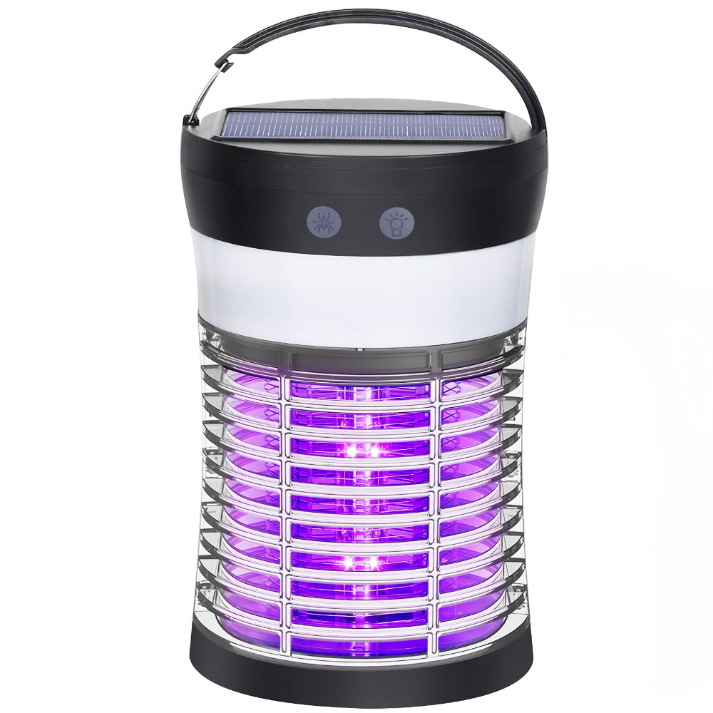 Outdoor Wireless 2500mAh Electric Solar Bug Zapper Portable Indoor and Camping Mosquito Trap for Fly Traps Pest Control