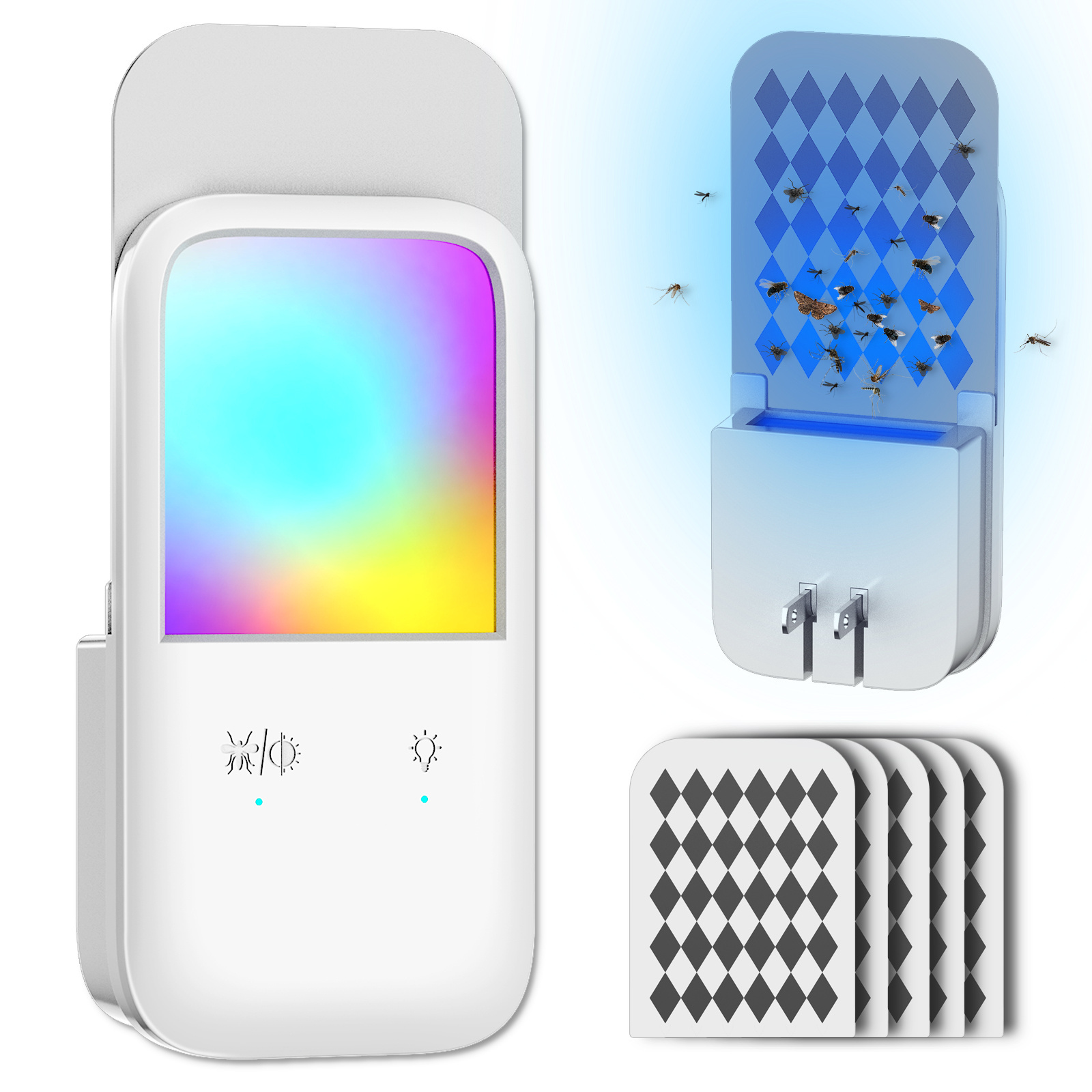 Colorful Night Light with Light Control Mode Indoor Electronic Insect Killer Fly Trap