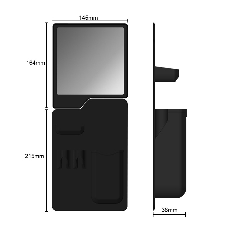 Bathroom Toothbrush Holder Toothpaste Holder Stand,Silicone makeup mirror Waterproof Anti-fog Mirror