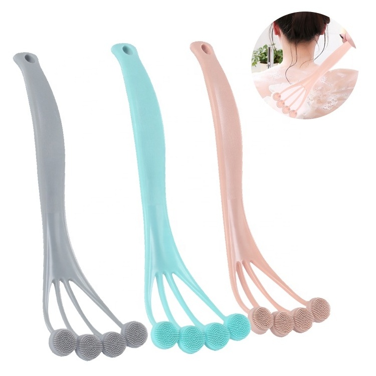 28cm x 9cm Long Handle cepillos de bano Shower Foot Scrubber Hair Lash Massage Dog Silicon Pet Shampoo Brush