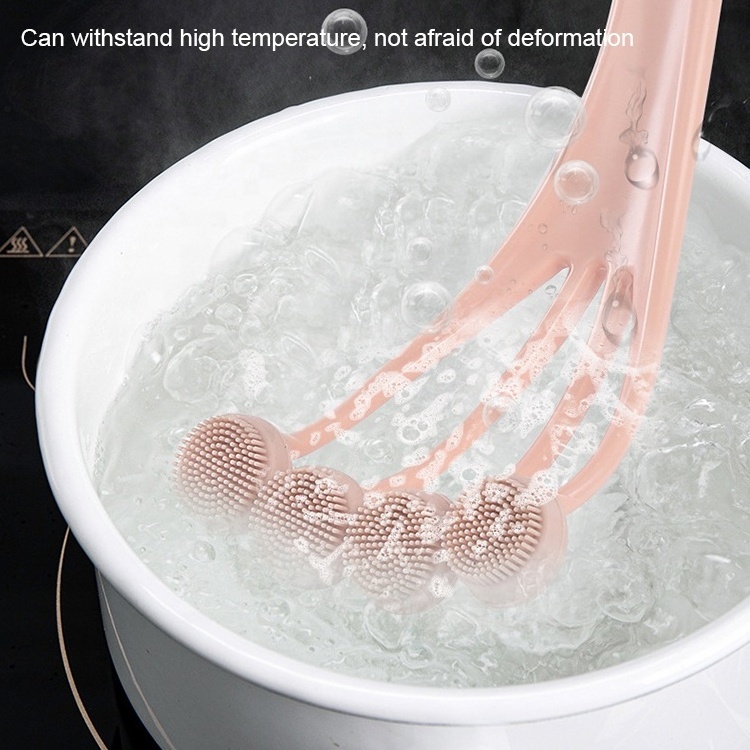 28cm x 9cm Long Handle cepillos de bano Shower Foot Scrubber Hair Lash Massage Dog Silicon Pet Shampoo Brush