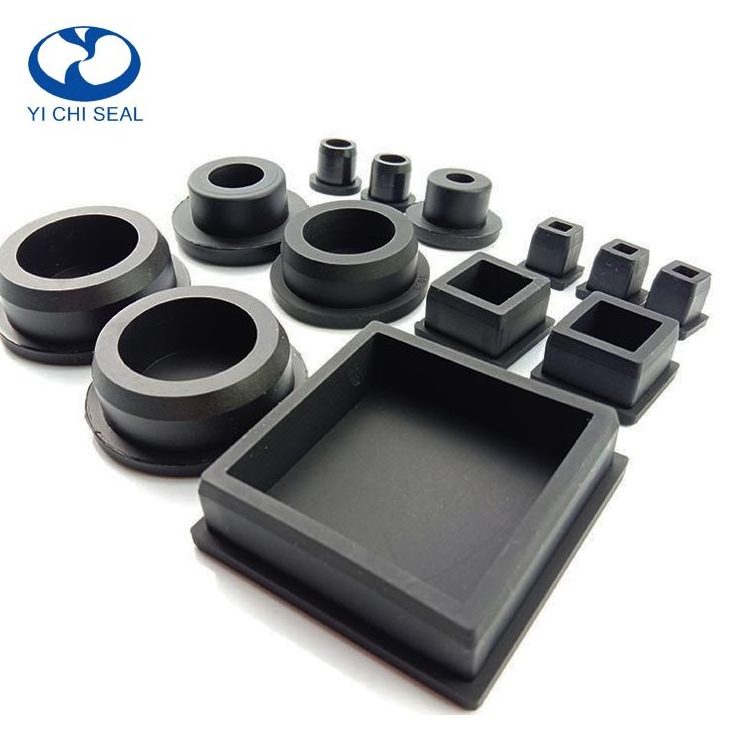 custom square rubber end caps plug for square tubing tube