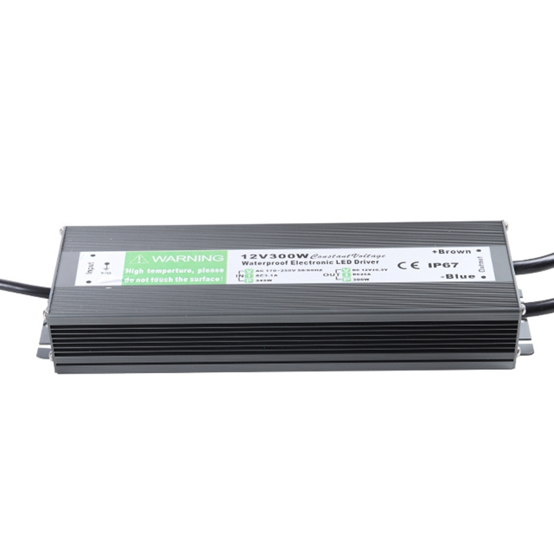 12V 300W Outdoor IP67 waterproof power supply black aluminium case