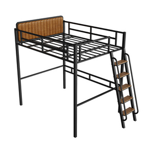 Simple Household Small Space Elevated Bunk Bed and Table Iron Metal Modern School Bed Nordic King Bed Double up and Down 899089