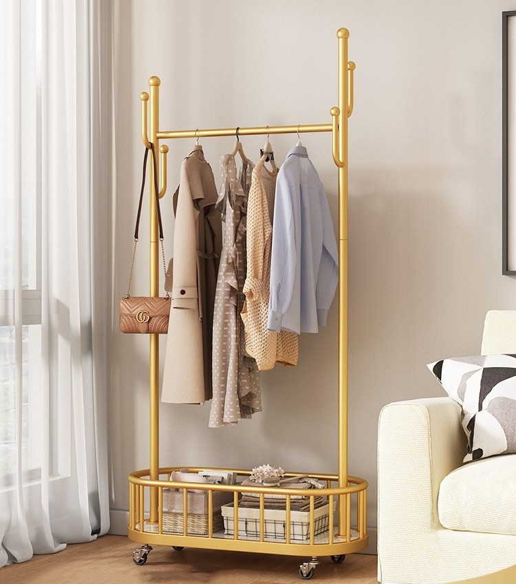 Iron Movable household clothes rack cactus floor mounted clothes rack storage rack