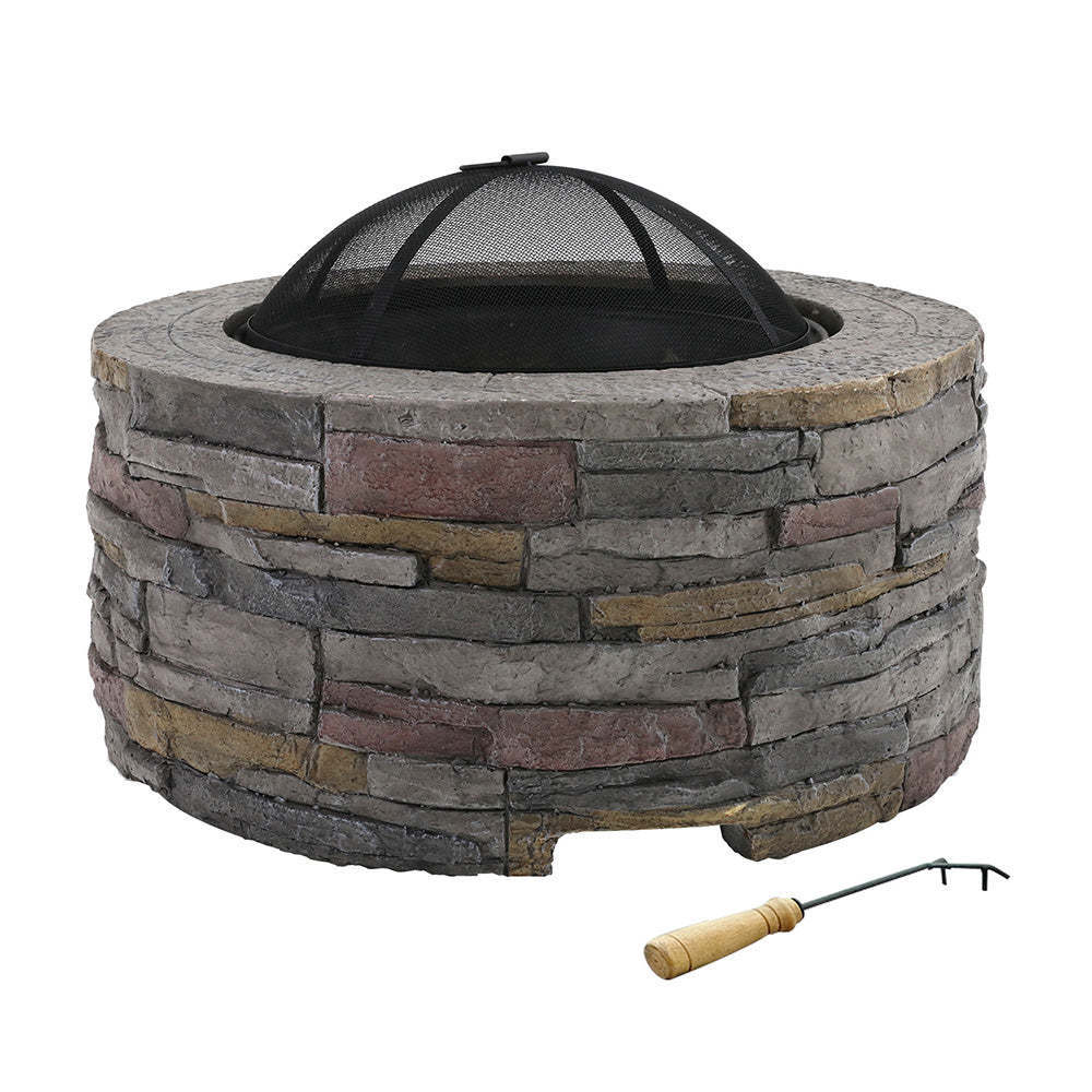 Best Choice Portable MgO Wood Burning Round Stone Effect Concrete Fire Pit with Grate Fire Pit