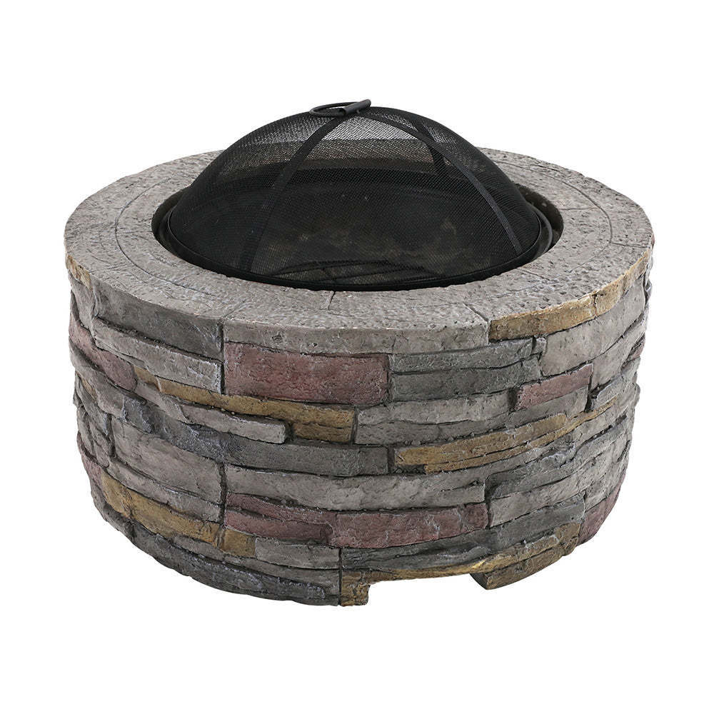 Best Choice Portable MgO Wood Burning Round Stone Effect Concrete Fire Pit with Grate Fire Pit