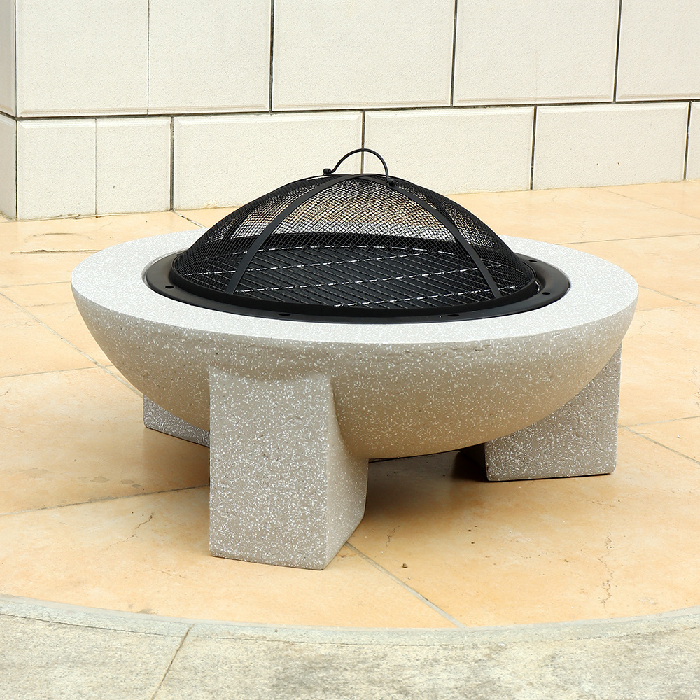 Garden Wood Burning  Patio camping Square BBQ steel Fire pit Outdoor Wood Burning Grill BBQ Bowl Garden Fire Pit with Cover