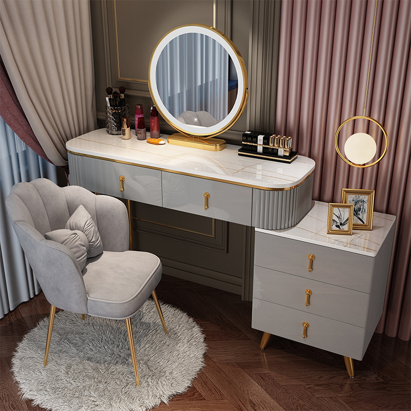 Minimalist Conjoined Small Apartment Locker Nail Dressing Table Dresser Bedroom Modern Nordic Light Luxury Pine Modular CN;FUJ