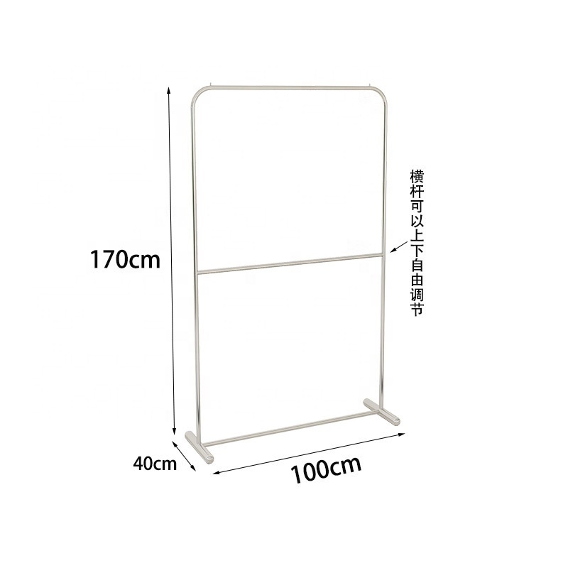 Best Selling Adjustable Double-Layer Silver Hanging Rack Stainless Steel Display Racks for Women and Children's Clothing Store