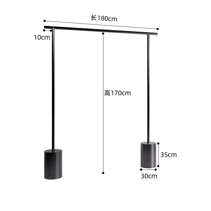 Popular Customizable black Clothing store hanging rack black floor-standing women's store shelves  display rack display racks