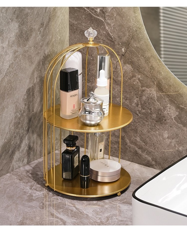 Iron Art Toilet Bird Cage Storage Rack Lipstick perfume Skin Care Dressing Table Finishing Desktop Cosmetics Storage Rack