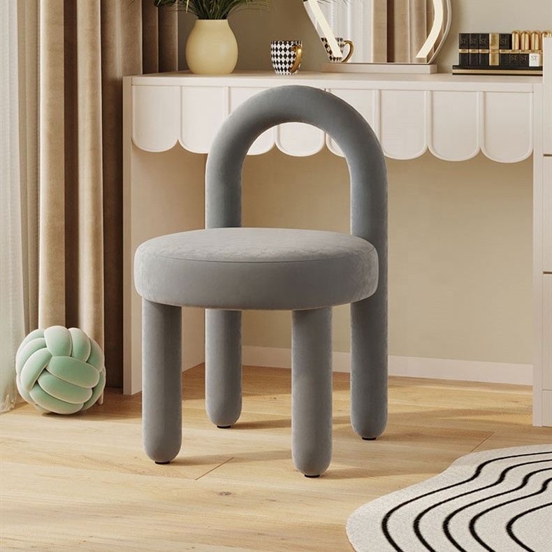 INS Cute Metal Makeup Chair Leisure Salon Dressing Room Chair for Living Room Bedroom Hotel Restaurant Salon Dressing Rooms