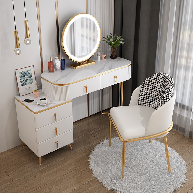 Minimalist Conjoined Small Apartment Locker Nail Dressing Table Dresser Bedroom Modern Nordic Light Luxury Pine Modular CN;FUJ