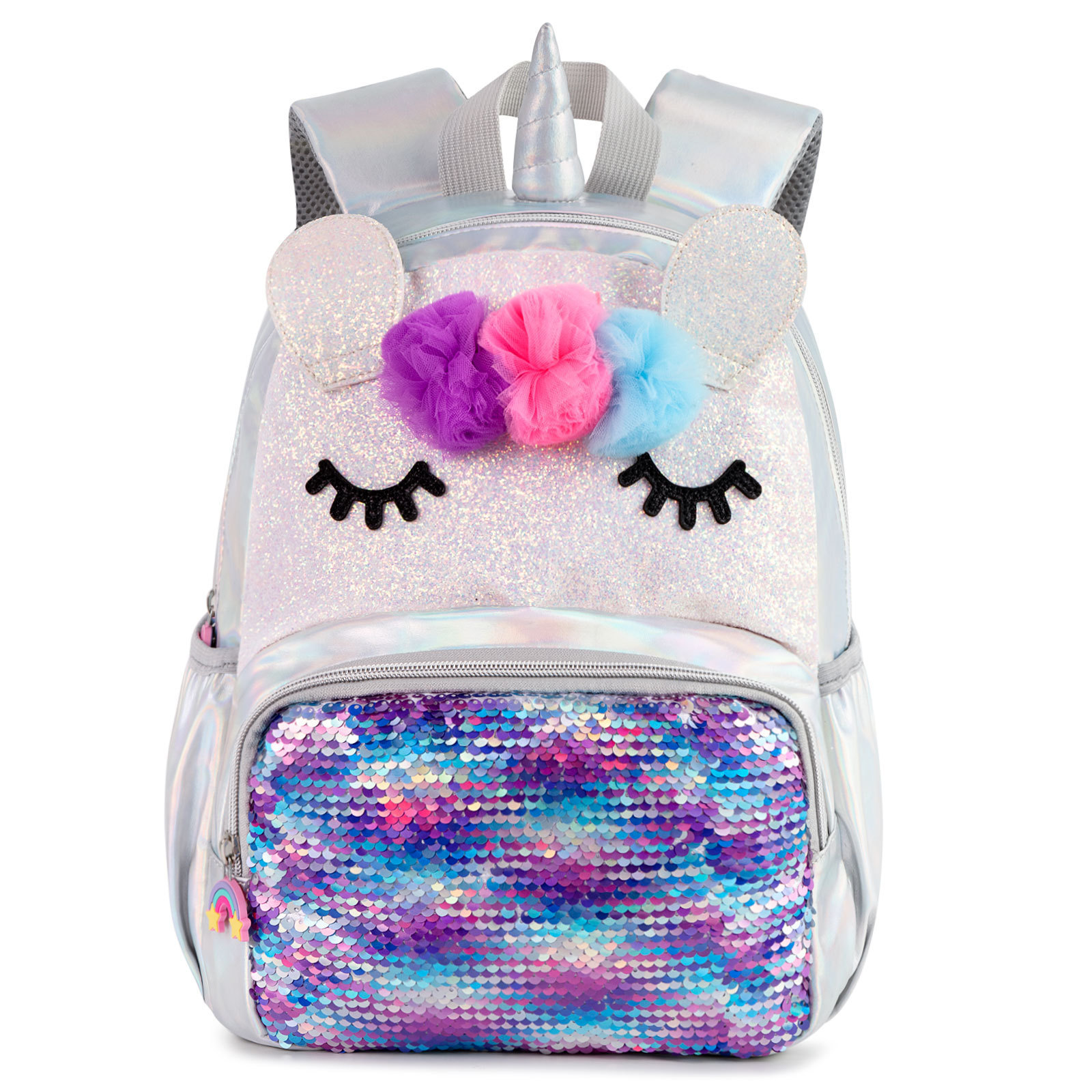 New Laser Sequin Backpack Unicorn Girls Bag Toddler Kids Character Backpack