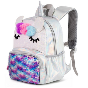 New Laser Sequin Backpack Unicorn Girls Bag Toddler Kids Character Backpack