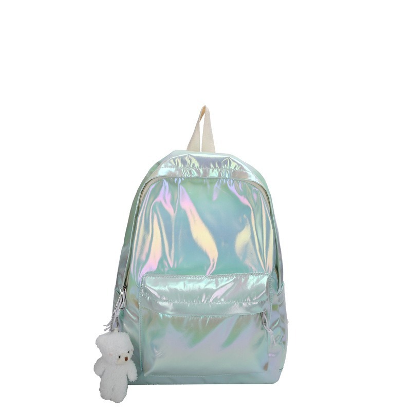 New Holographic Laser PU Backpack Silver School Backpack Children's backpack