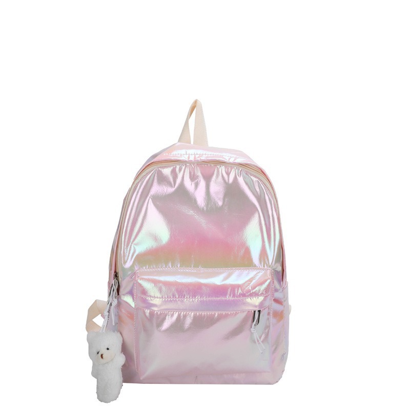 New Holographic Laser PU Backpack Silver School Backpack Children's backpack