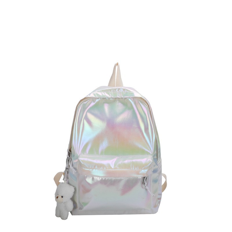 New Holographic Laser PU Backpack Silver School Backpack Children's backpack