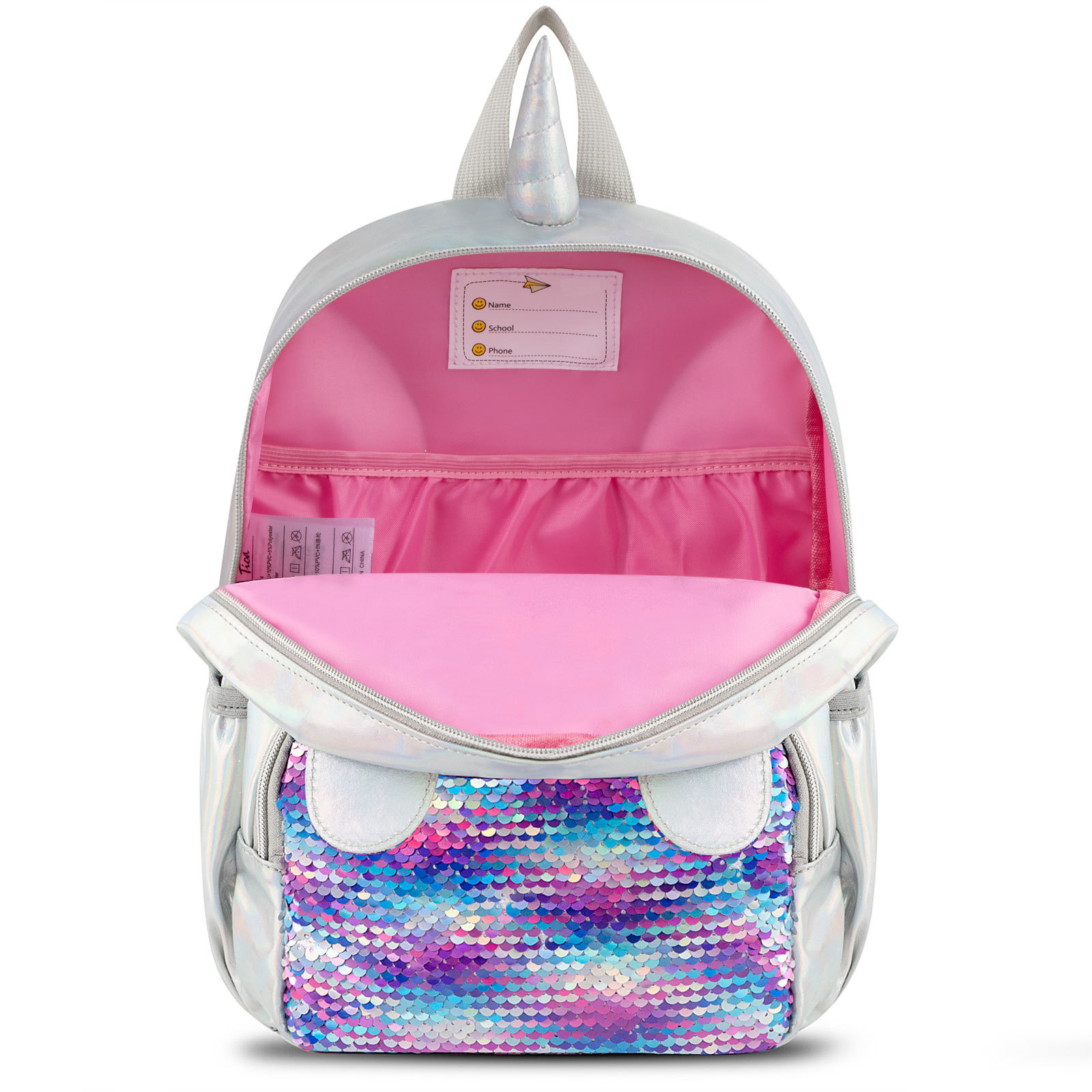 New Laser Sequin Backpack Unicorn Girls Bag Toddler Kids Character Backpack