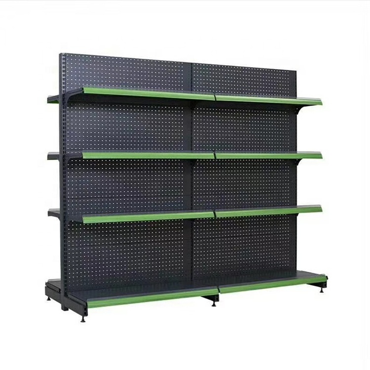 High quality raw material double-sided commercial grocery store supermarket retail display shelves