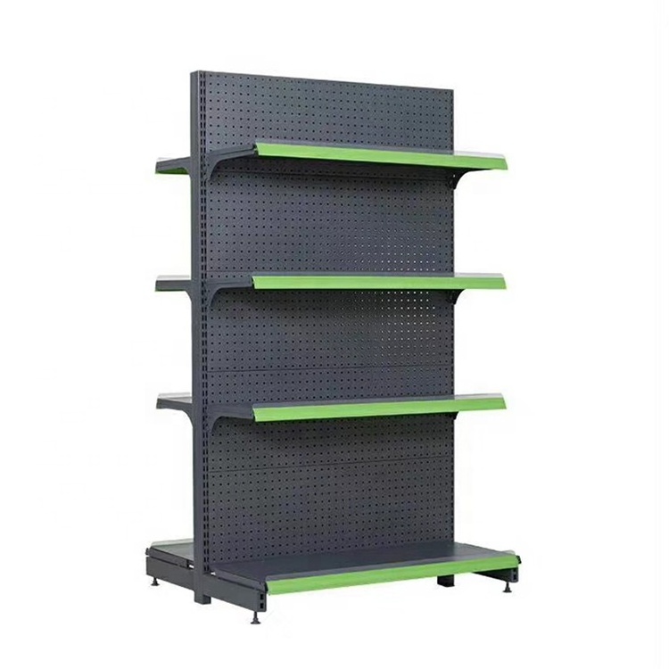 High quality raw material double-sided commercial grocery store supermarket retail display shelves