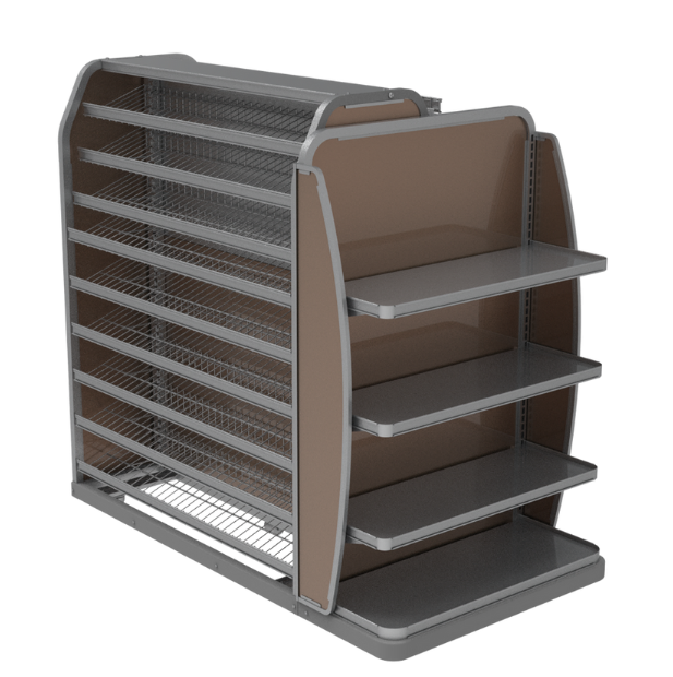 competitive price customized supermarket gondola shelving / cold rolled steel store shelves used to market