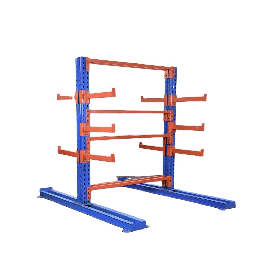 Durable warehouse storage use cantilever racking steel pipe storage rack industrial steel pipe storage shelving rack