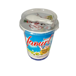 500ml Round bottom plastic yogurt cups custom printed yogurt pots