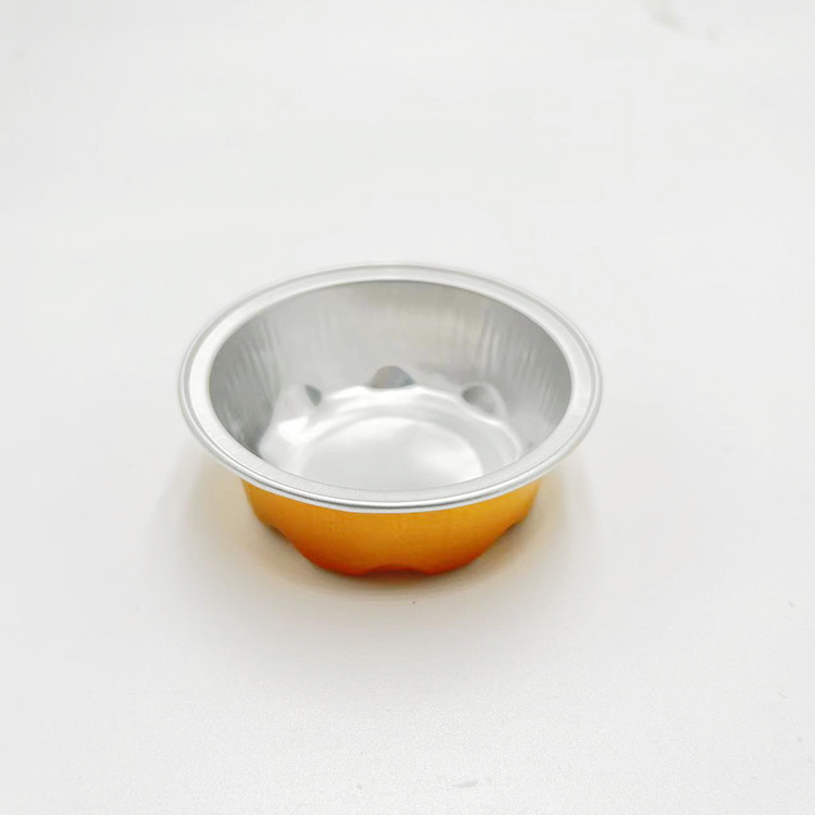 High Temperature Resistant Baking Mold 50ml Round Bowl Aluminum Foil Pudding Cheese Cup Cake Box With Lid