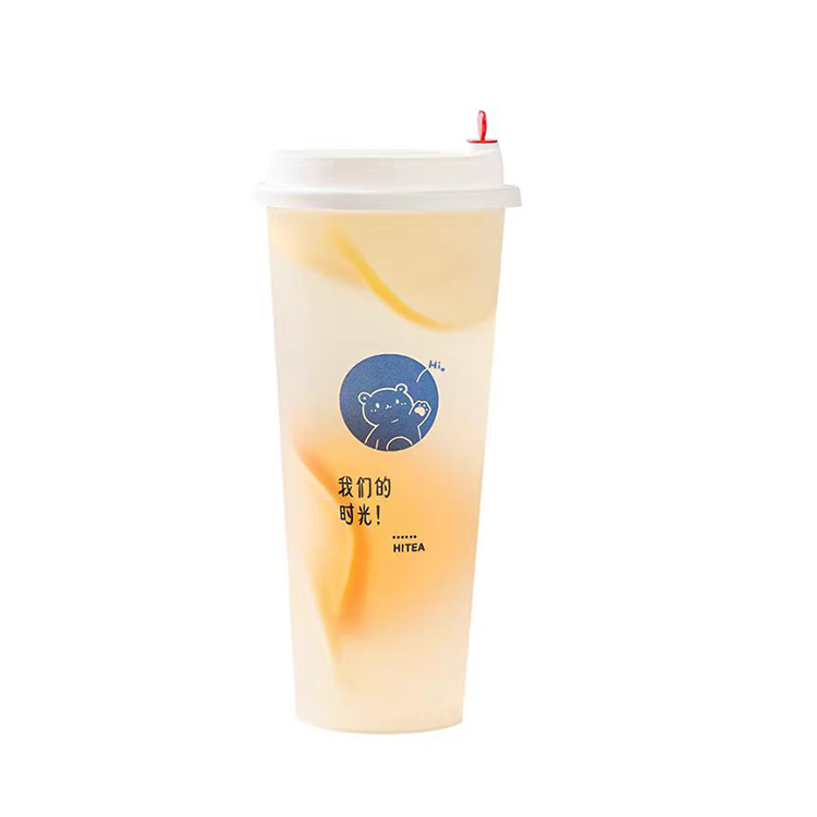 16oz 24oz Disposable Plastic Bubble Tea Cup with logo printing