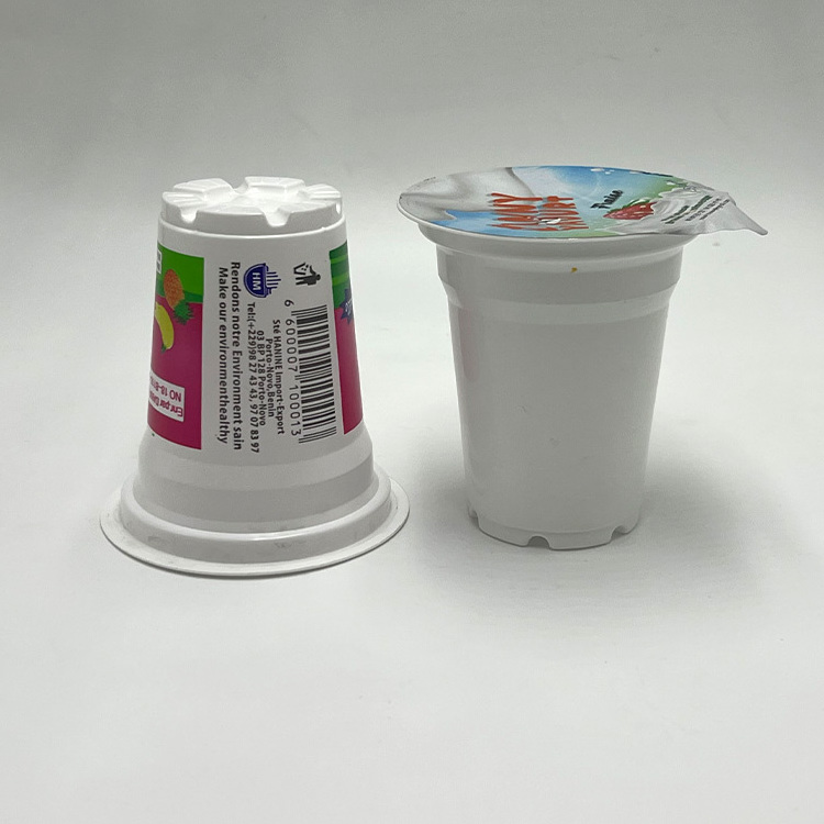 Yogurt Cups White Plastic Ball Ice Cream Cup Packaging