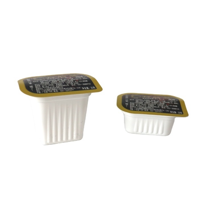 Food Grade Disposable 25ml/45ml Square Shaped Plastic Dipping Soy Sauce Containers With Lid