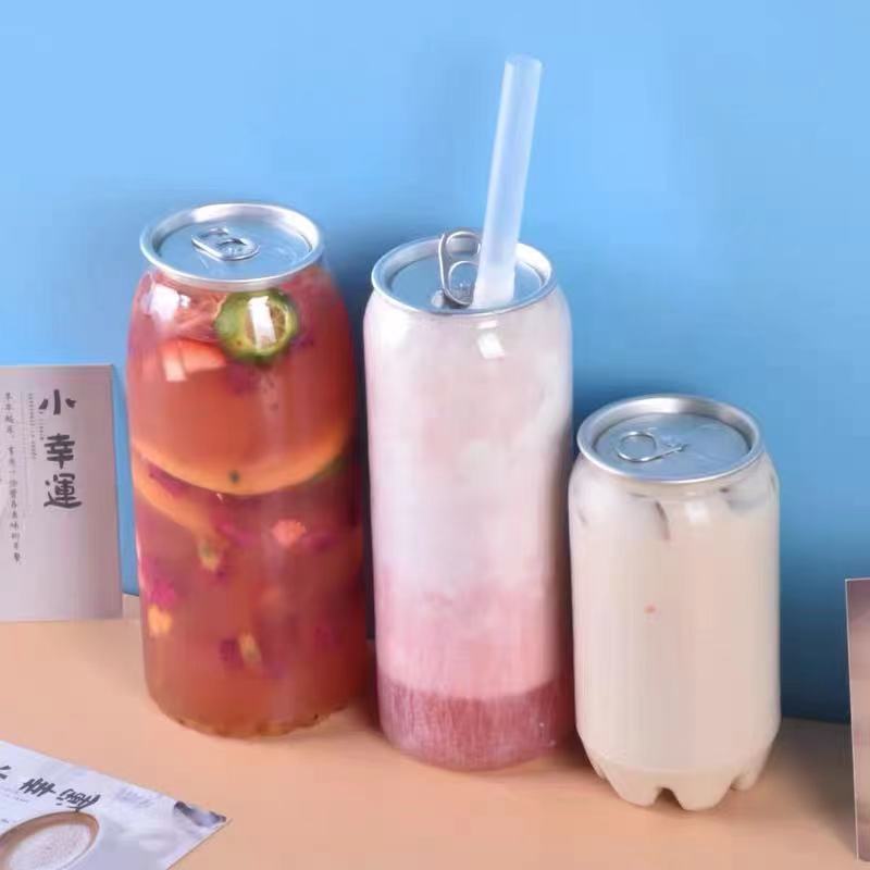 Hot Selling Plastic Soft Drink Can Clear Empty Bubble Soda Bottles with Easy Open Lids