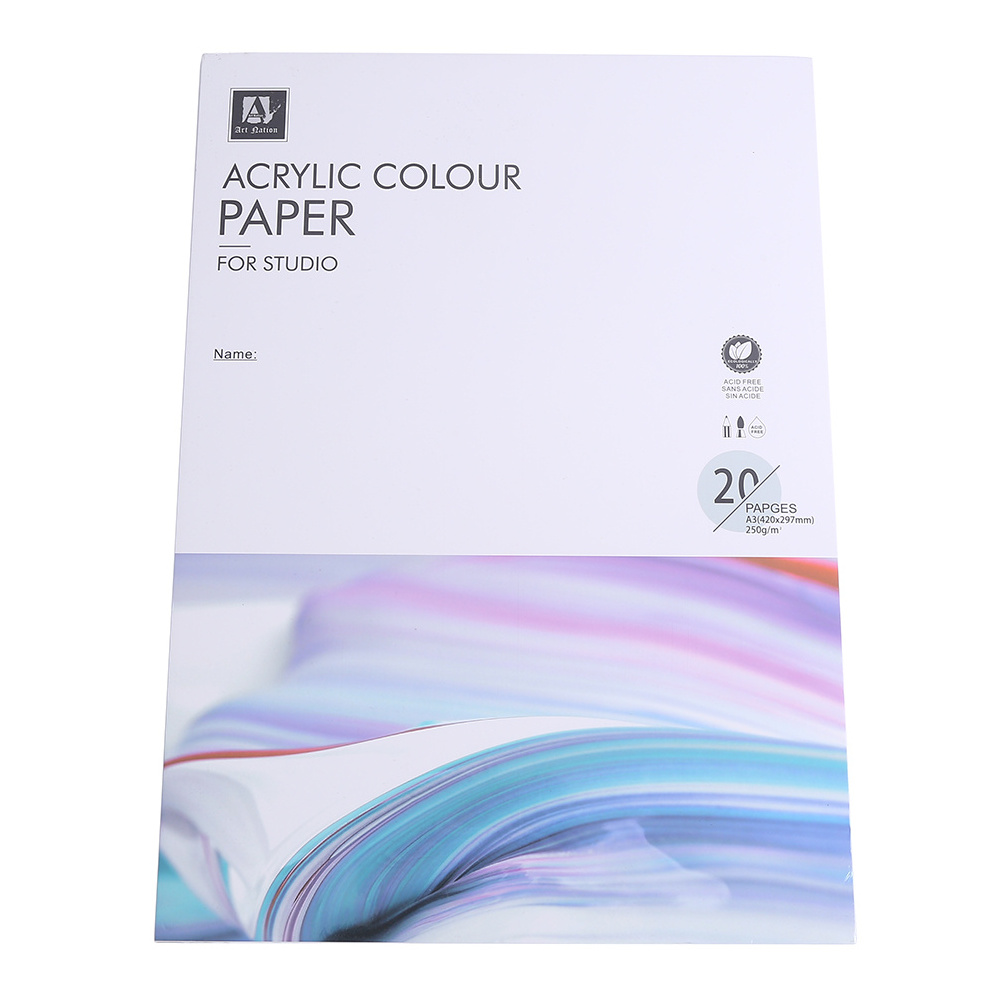 Hot sale  paper A3/A4  Acrylic colour paper 20 pages*250gsm drawing pad paper for art