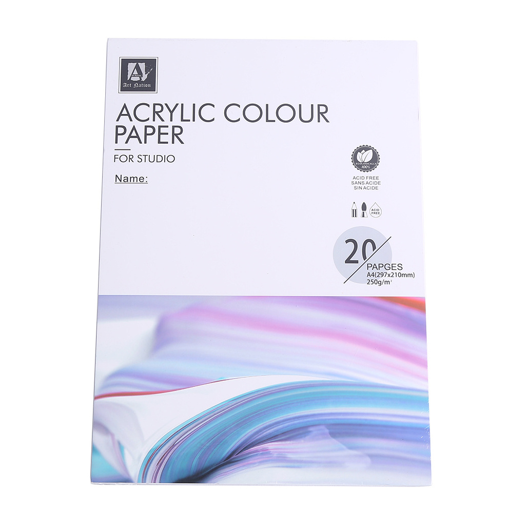 Hot sale  paper A3/A4  Acrylic colour paper 20 pages*250gsm drawing pad paper for art