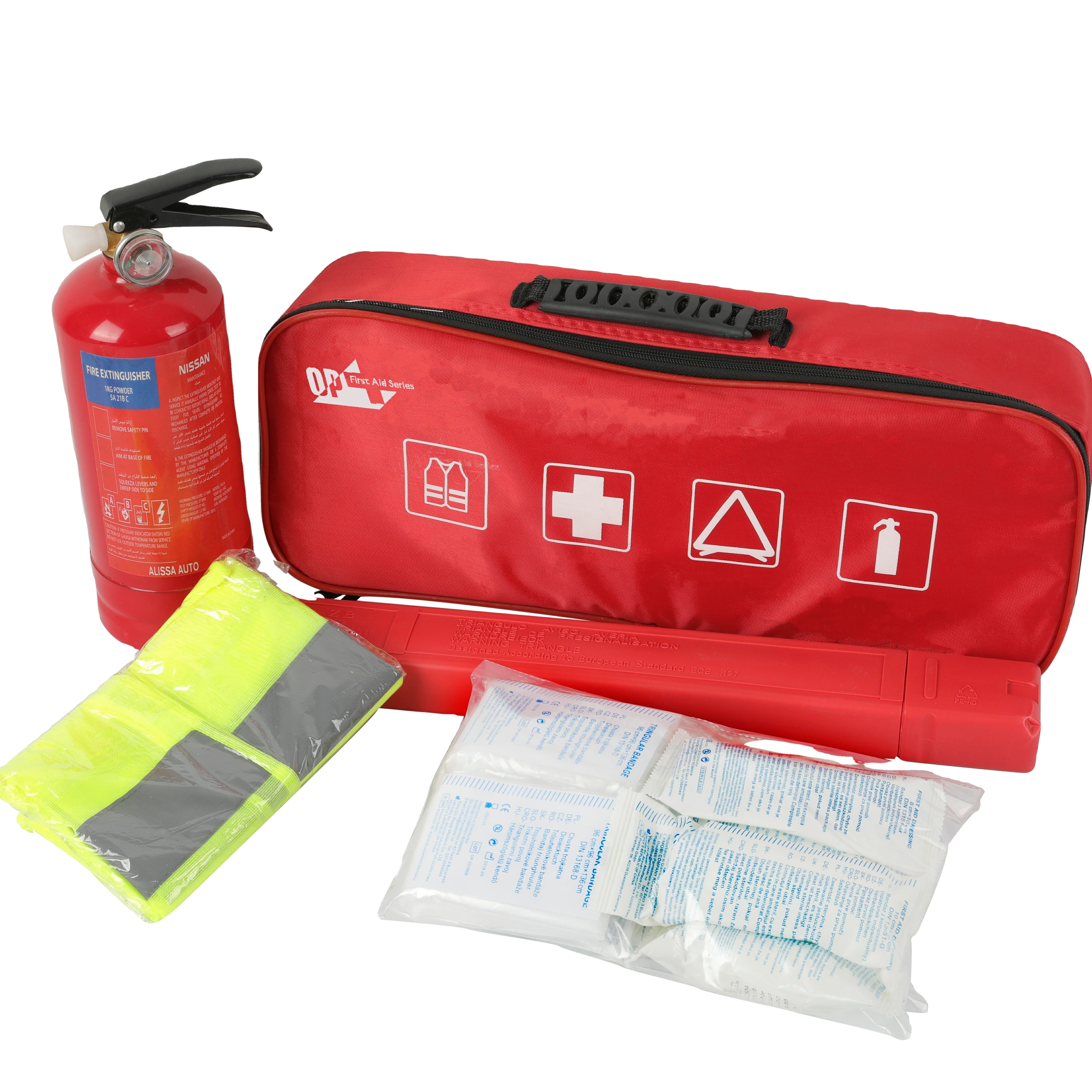 Ori-Power Large-capacity outdoor first-aid kit with fire extinguisher portable first-aid kit for outdoor medical in the car