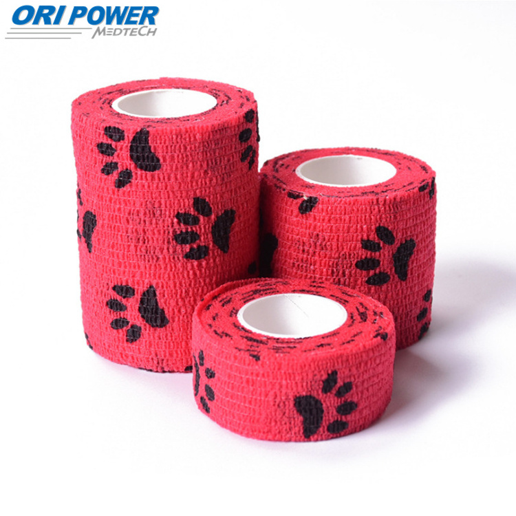 oripower customized cohesive self adhesive elastic crepe bandage function medical waterproof colored cotton bandage