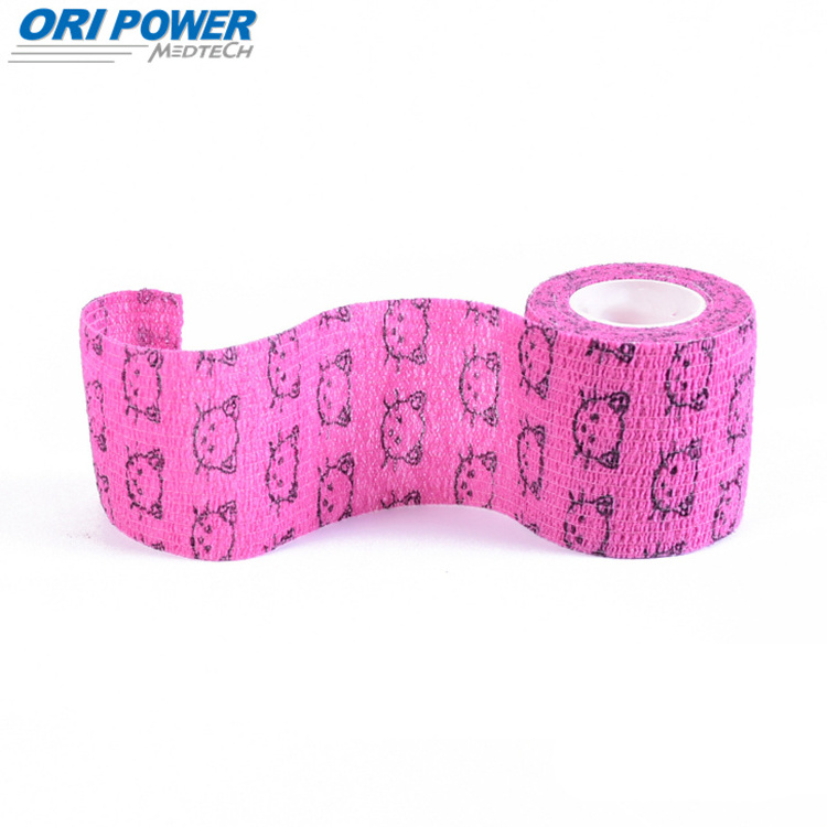 oripower customized cohesive self adhesive elastic crepe bandage function medical waterproof colored cotton bandage