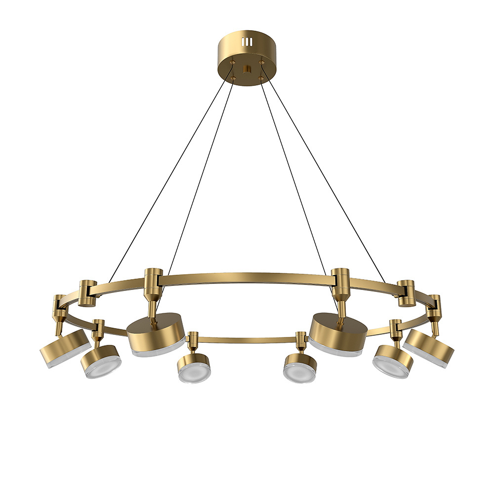 Retractable Round Gold Low Ceiling Mount Luxury Lamp Led Modern Light Ceiling Chandelier For Hotel Restaurant