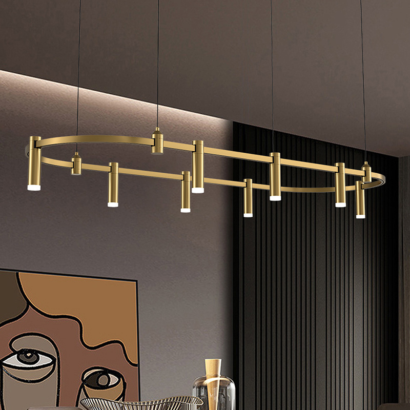 Vintage Modern Brass Gold Luxury Hanging Bar Chandelier LED Kitchen Island Chandelier And Pendants Light