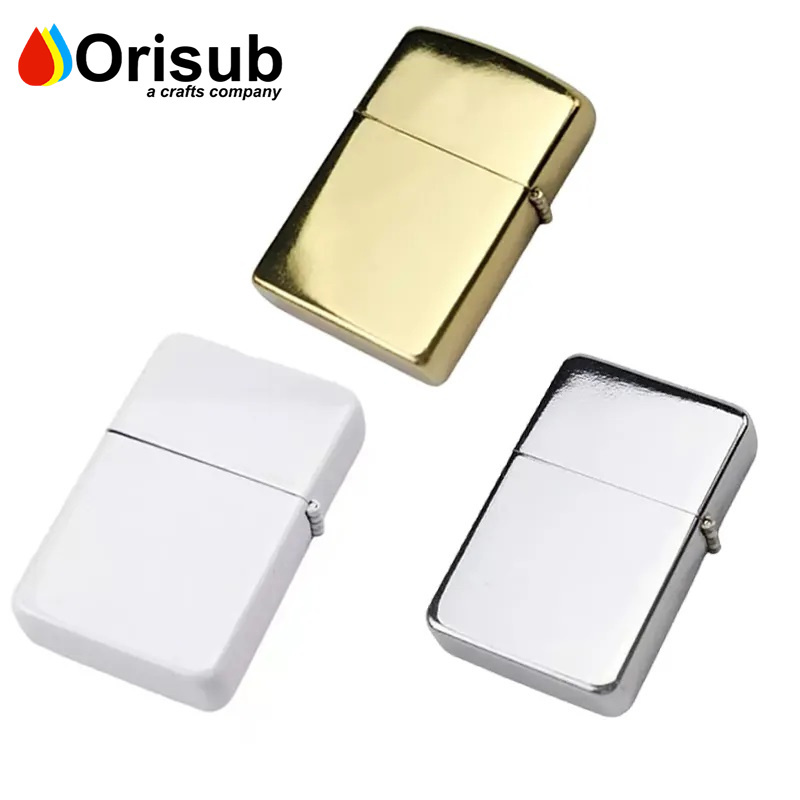 Personalized white metal sublimation blank lighters with gift box for Father s day