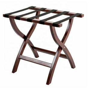 Wood Folding Baggage Stand Wooden Luggage Rack Stand Durable Modem Hotel Furniture Traditional H010 Hotel Supply Bed Room Solid