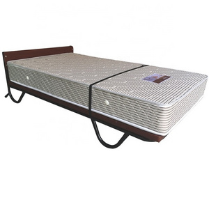 B012 Modern 20cm Black Spring Mattress Frame Easy Carry Guest Vertical Standing Folding for Hotel Motel Home Use Metal Bed