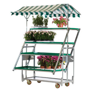 Convertible Rack Trolley Cart with Canopy Greenhouse Nursery Flower Shops Displaying Flowers and Plants Cabriolet Orlandelli