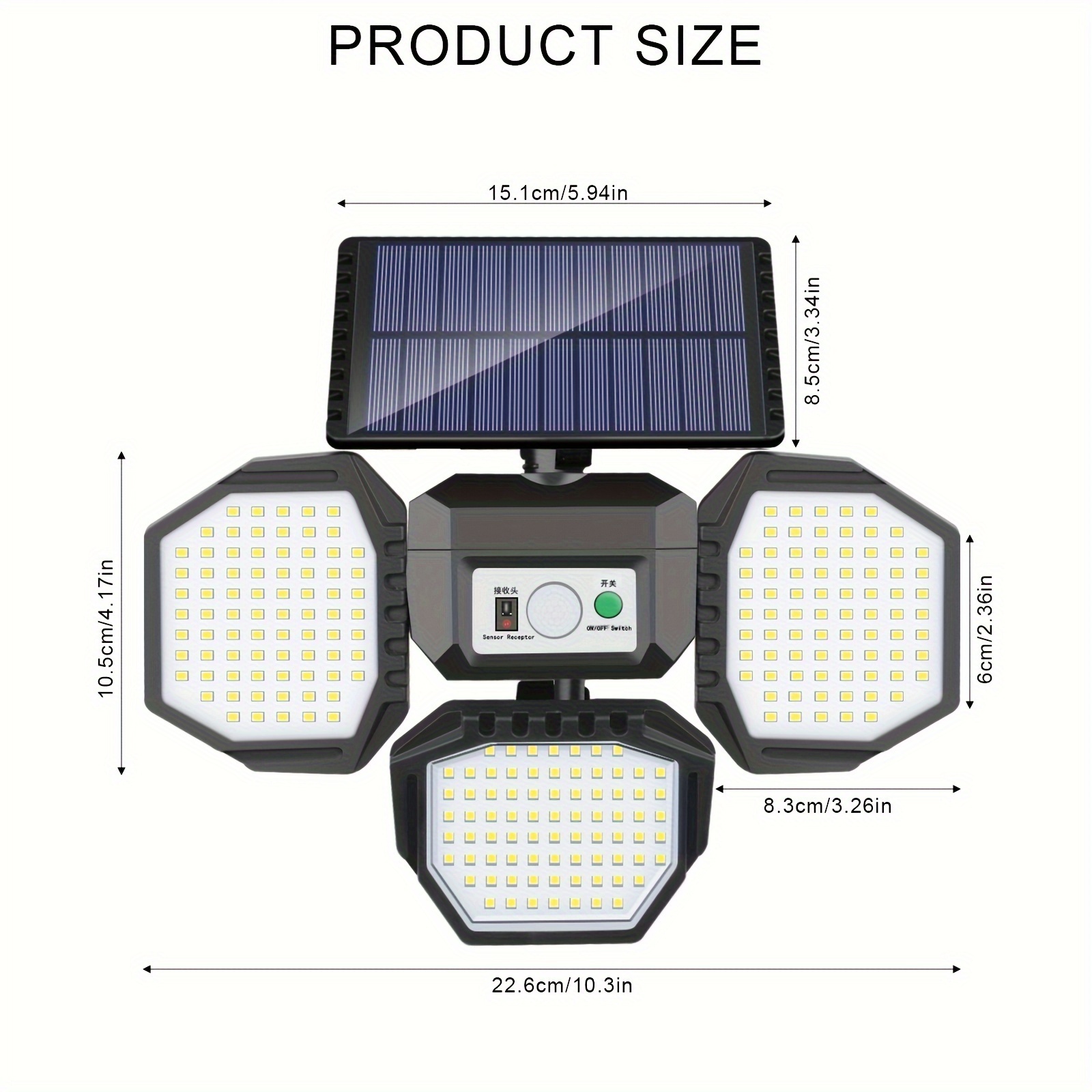 234 LED Outdoor Garden Solar Lights Used In The Courtyard Garage  IP65 Waterproof Solar Motion Sensor Remote Control Light