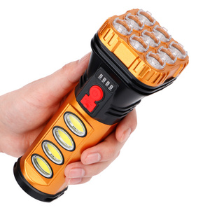 Orlite Portable Flashlight Strong Light High-Power USB Rechargeable COB+LED Outdoor Emergency Lights Solar Tactical Flashlight