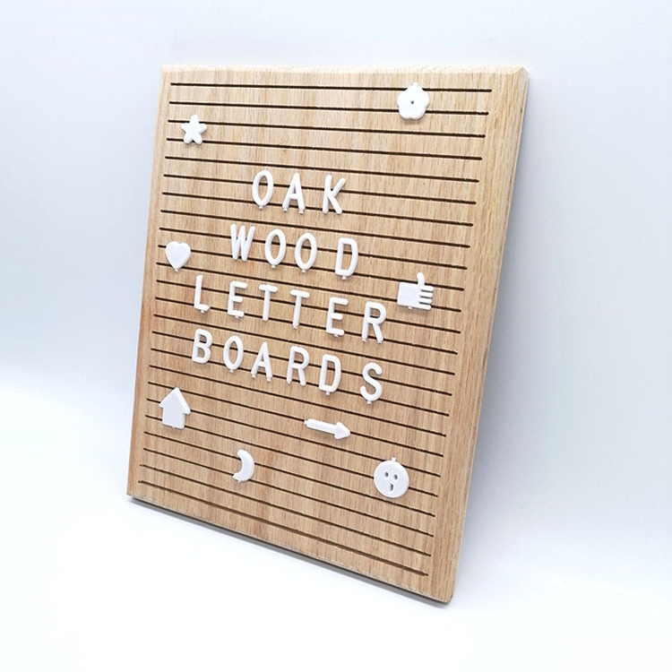 Handmade Solid Oak Wood Letter Board Changeable Message Board With Plastic Letters And Symbols For Home Decoration