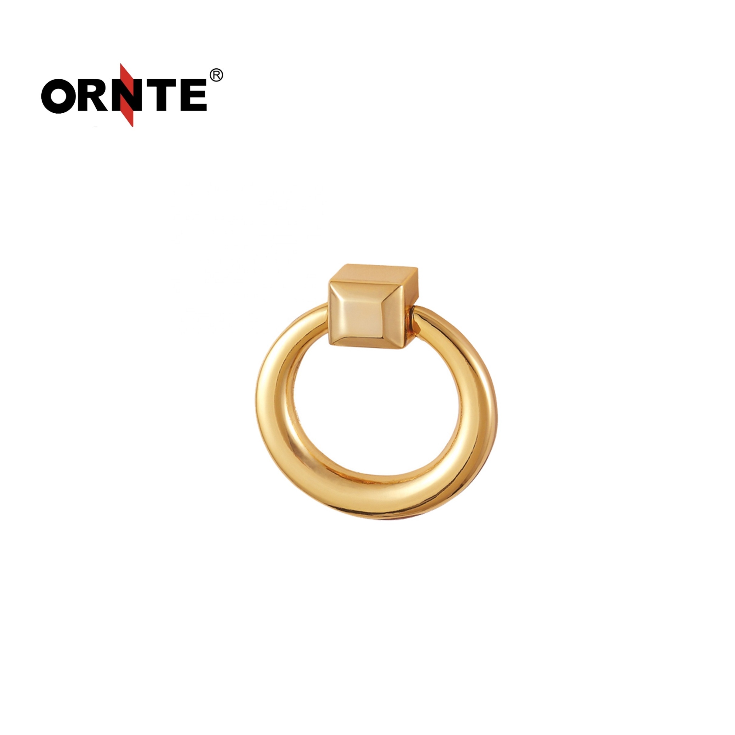 ORNTE Gold Black Chrome Nickel Wire Drawing Zinc Alloy Circle Finger Hardware Cabinet Pulls Bedroom Ring Furniture Handles