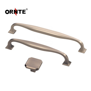 ORNTE Modern Brushed Nickel Gold Black Zinc Alloy Furniture Pulls Kitchen Cabinet Handles